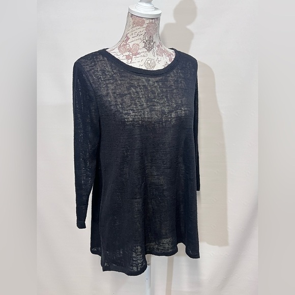 PHILOSOPHY Black sheer long sleeve tunic top size L. - Picture 8 of 12